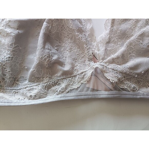 Victoria's Secret Dream Angels Bralette Bra Sz Medium Gray Unlined Lace Plunge - Picture 5 of 8